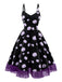[Pre-Sale] Deep Purple 1950s Striped Fluorescent Green Lace Dress
