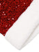 Red 1950s Cold-Shoulder Furry Sequined Dress