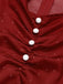 Red 1960s Hollow Out Button Satin Dress