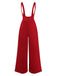 2PCS 1970s Satin High Neck Blouse & Suspender Pants