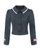 Dark Grey 1950s Lapel Bow Short Coat