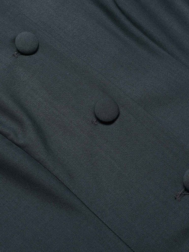 Dark Grey 1950s Lapel Bow Short Coat