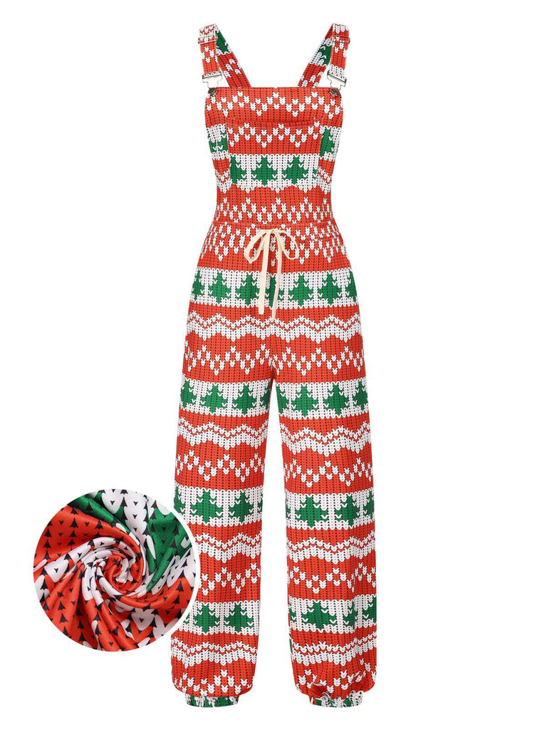 Red and green jumpsuit top