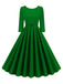 1950s Solid Belted Swing Dress