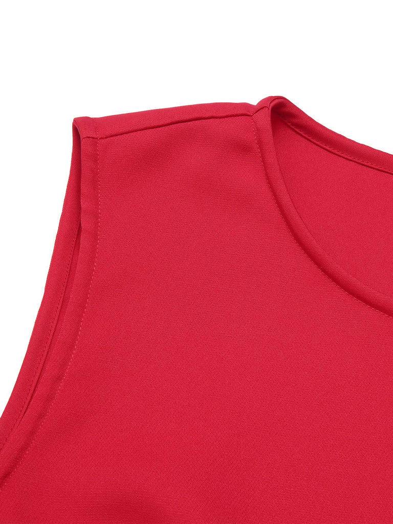 [Pre-Sale] Red 1960s Polka Dot And Striped Dress