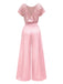 Pink 1960s Sequined Wide-Leg Jumpsuit