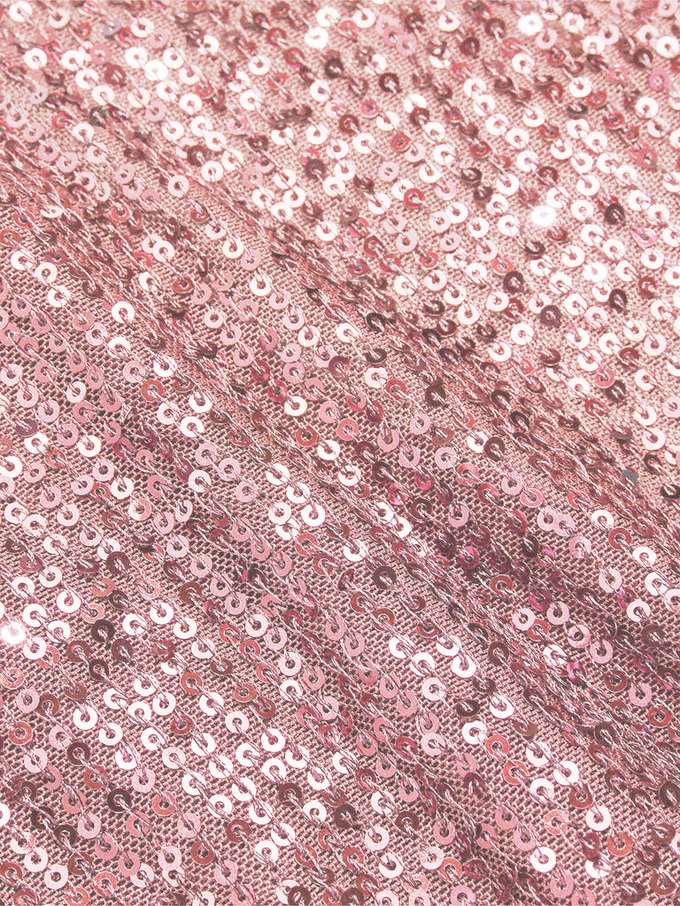 Pink 1960s Sequined Wide-Leg Jumpsuit