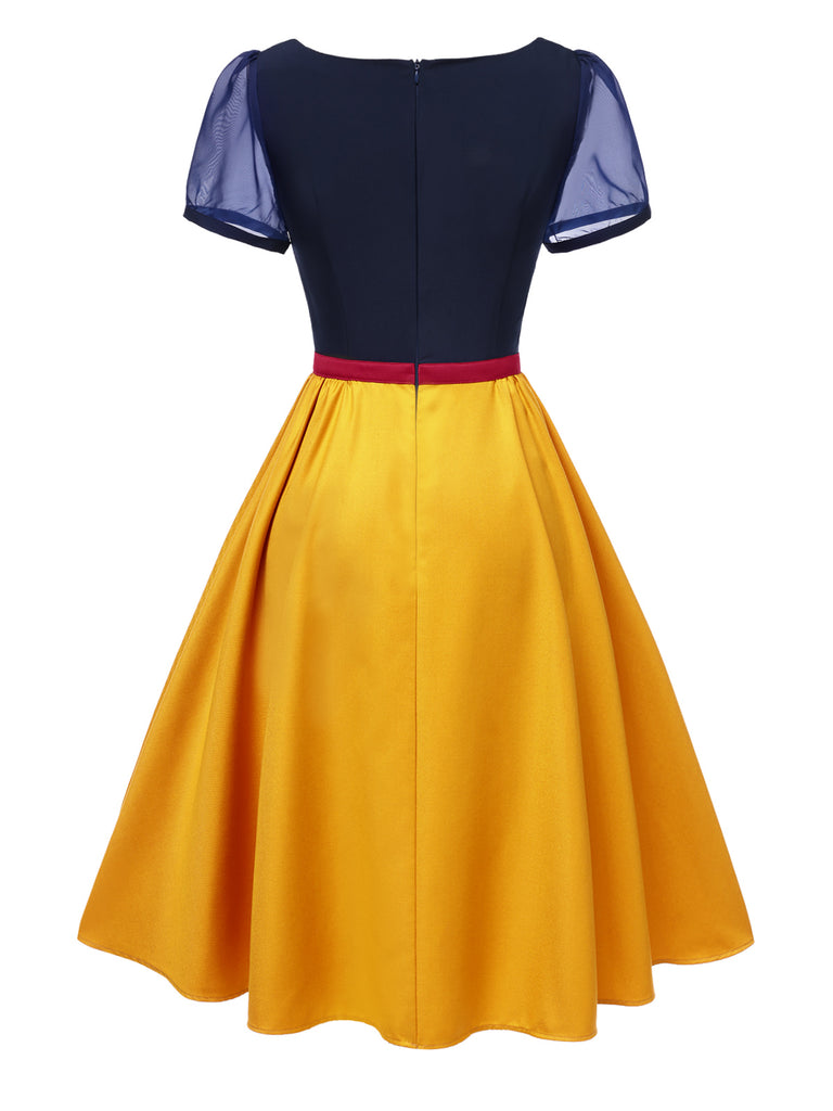 1940s Sweetheart Neck Bow Princess Dress