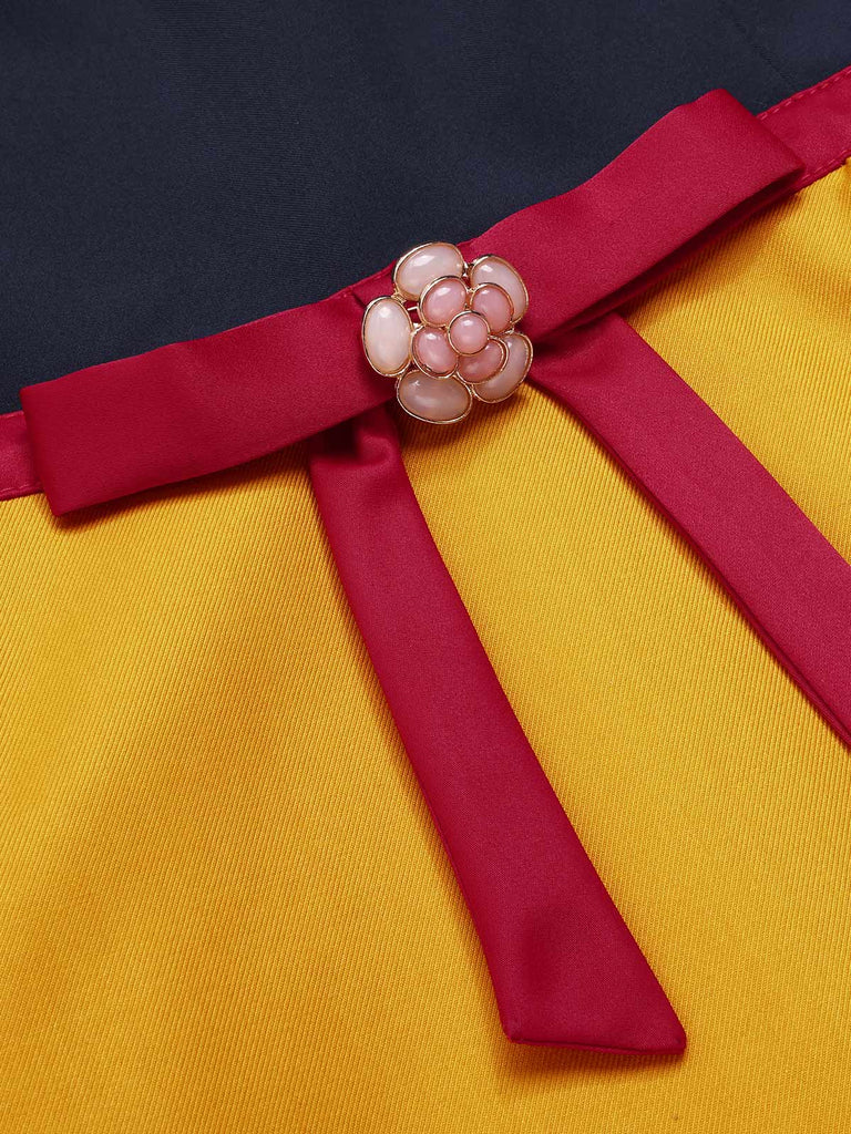 1940s Sweetheart Neck Bow Princess Dress