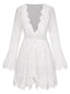 White 1940s Solid Lace Beach Cover Up
