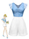[Pre-Sale] Blue 1940s Cinderella Ruffled Romper