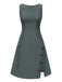 [Pre-Sale] Gray 1960s Heart Dots Sleeveless Dress