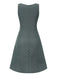 [Pre-Sale] Gray 1960s Heart Dots Sleeveless Dress