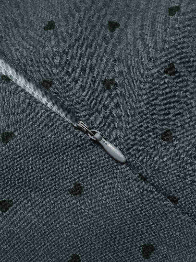 [Pre-Sale] Gray 1960s Heart Dots Sleeveless Dress