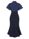 Black 1930s Dots Tie Neck Mermaid Dress