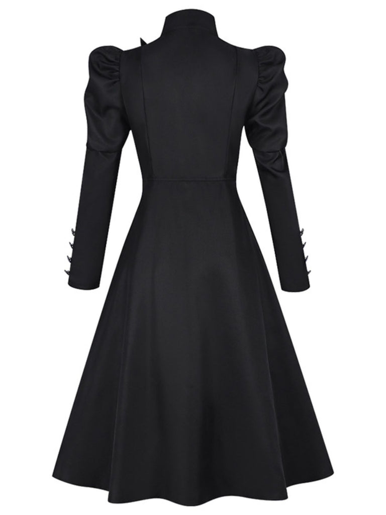 Black 1940s Wicked-Inspired Floral Witch Dress