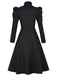 Black 1940s Wicked-Inspired Floral Witch Dress