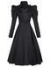 Black 1940s Wicked-Inspired Floral Witch Dress