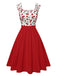 [Pre-Sale] Red 1950s Sweetheart Neck Cap-Sleeve Cherry Dress