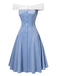 [Pre-Sale] Blue 1950s Off-Shoulder Tulle Princess Dress