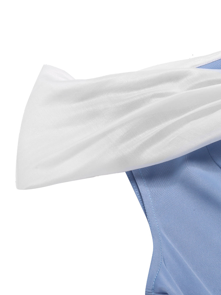 [Pre-Sale] Blue 1950s Off-Shoulder Tulle Princess Dress