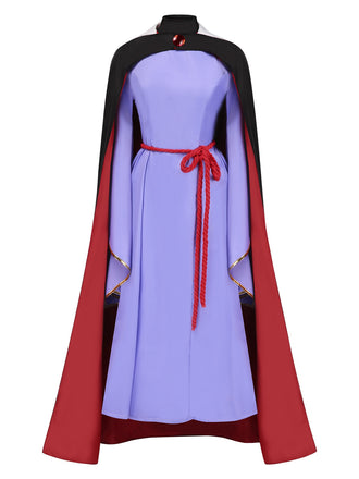 2PCS Purple 1940s Evil Queen Dress & Long Cloak