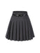 2PCS Dark Gray 1960s Pinstripes Top & Pleated Skirt