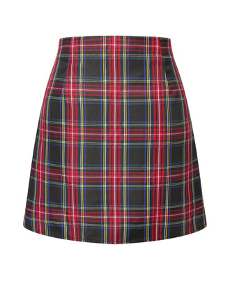 Multicolor 1960s Gingham Plaid Skirt