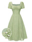 [Pre-Sale] Green 1940s Sweetheart Ditsy Floral Dress