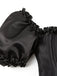 Black 1980s Solid Gothic Puff Sleeve Square Neck Corset Top
