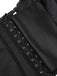 Black 1980s Solid Gothic Puff Sleeve Square Neck Corset Top