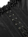 Black 1980s Solid Gothic Puff Sleeve Square Neck Corset Top