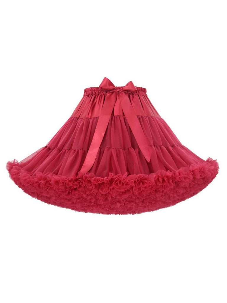 1950s Solid Halloween Mesh Underskirt Petticoat