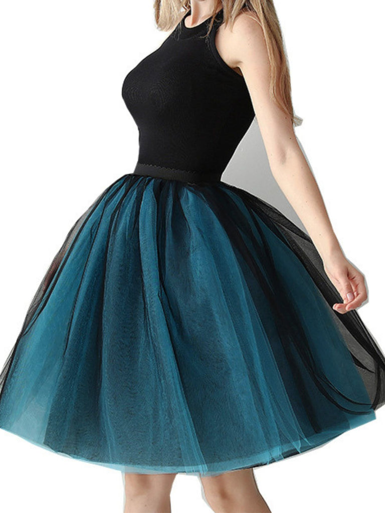 Gradient 1950s Ribbon Belt Mesh Underskirt Petticoat