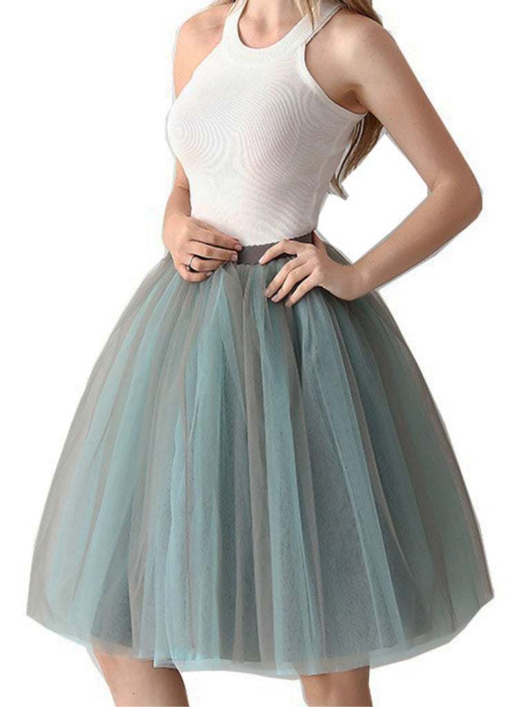 Gradient 1950s Ribbon Belt Mesh Underskirt Petticoat