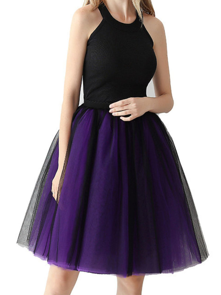 Gradient 1950s Ribbon Belt Mesh Underskirt Petticoat
