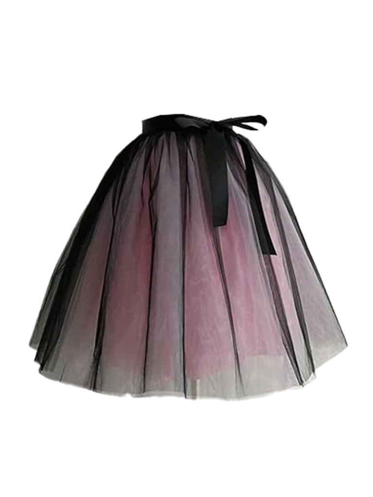 Gradient 1950s Ribbon Belt Mesh Underskirt Petticoat