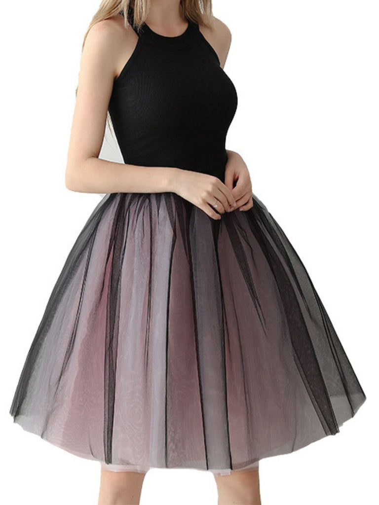Gradient 1950s Ribbon Belt Mesh Underskirt Petticoat