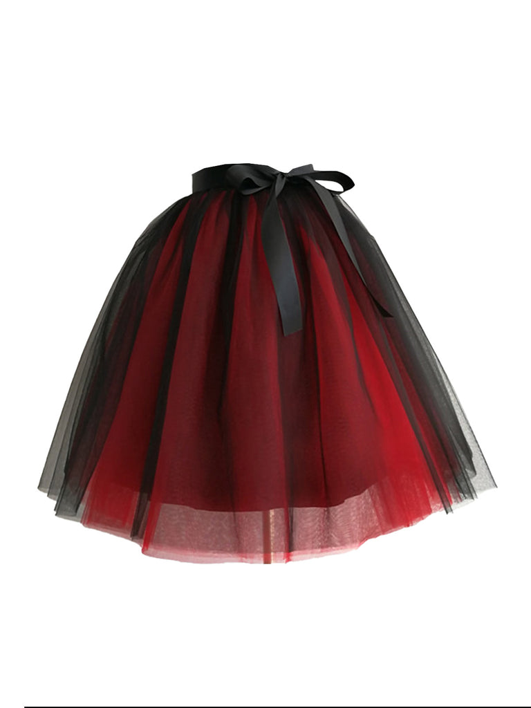 Gradient 1950s Ribbon Belt Mesh Underskirt Petticoat