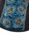 Teal 1930s Peacock Feather Embroidered Corset