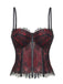 Black 1950s Gothic Lace Corset Cami Top