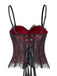 Black 1950s Gothic Lace Corset Cami Top