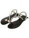 Retro Black Pearl Flat Herringbone Sandals