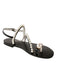 Retro Black Pearl Flat Herringbone Sandals