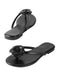Retro Black Rose Flat Herringbone Sandals