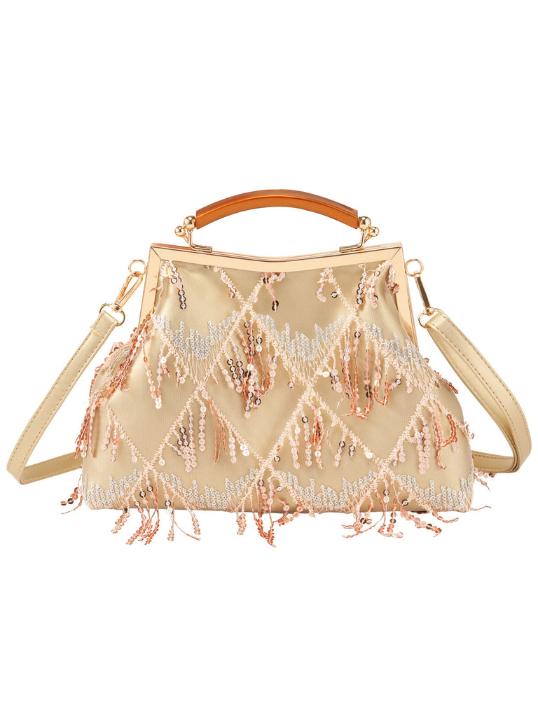 Golden Tassel Handheld Shell Bag