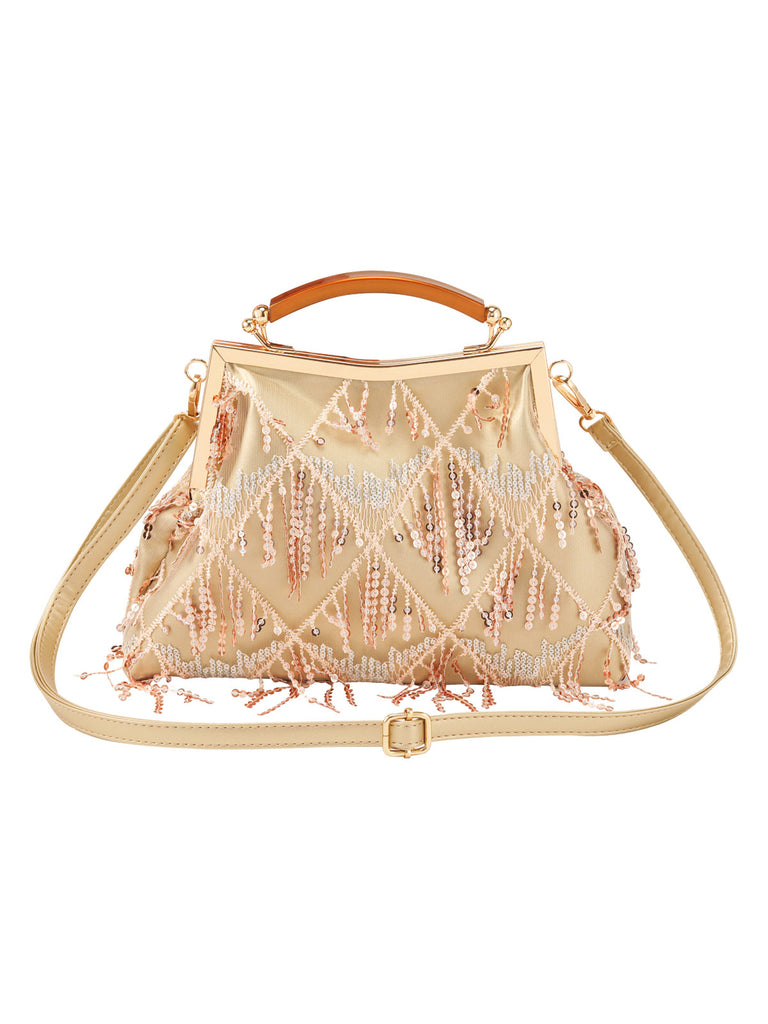 Golden Tassel Handheld Shell Bag