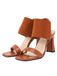 Brown Elastic Strap High Heel Sandals