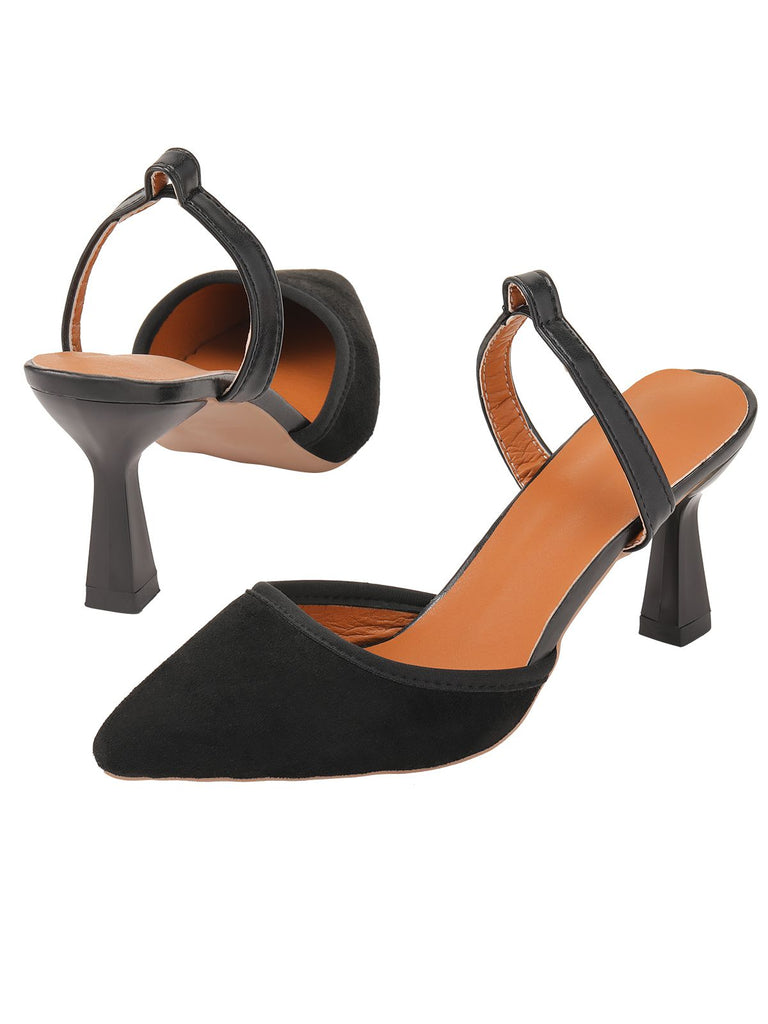 French Stiletto Heel Pointed Toe Sandals
