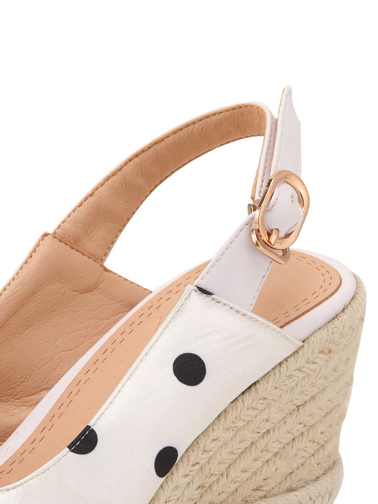 White Cutout Polka Dot High Heels